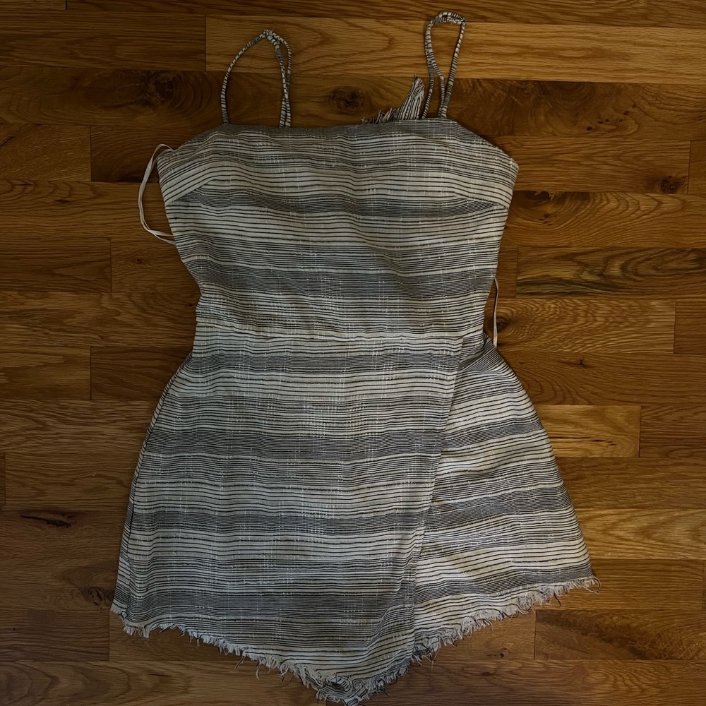 Cotton Candy La Black and White Striped Romper